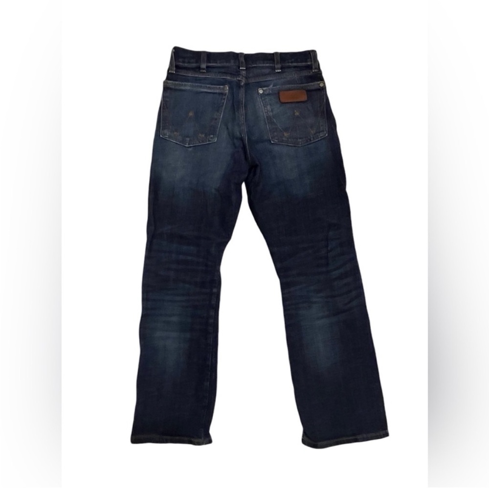 Retro Wrangler Blue Denim Jeans with Worn-In Look - Picture 2 of 3